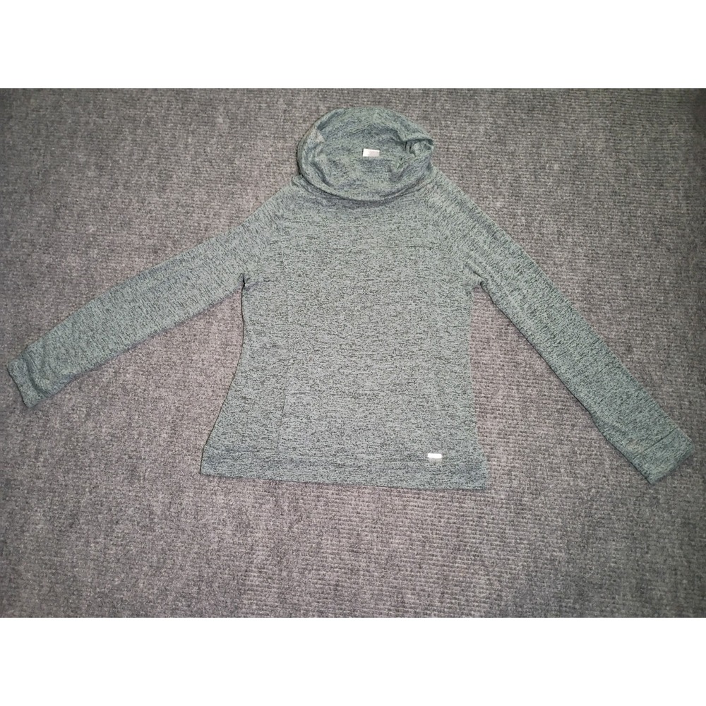 Hello Mello Women's Heathered Green Cowl Neck Sweater W/ Marsupial Pocket Size M